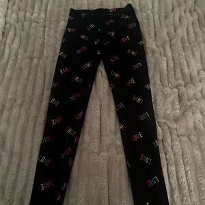 Flirtitude Black Leggings with Colorful LOVE Accents
